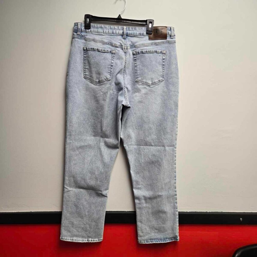 Frye Light Wash Blue Denim Straight Leg Jeans Classic 5-Pocket High Rise Size 31 - Picture 3 of 12